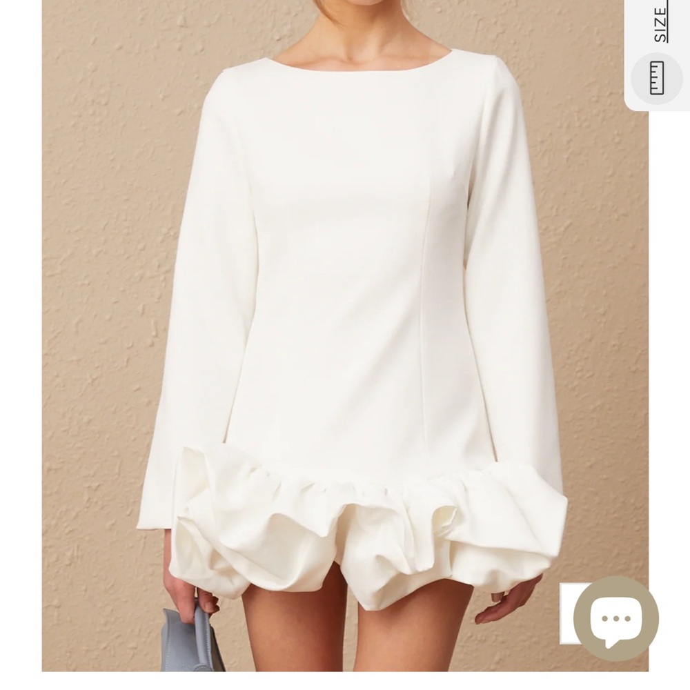Sophisticated White Long Sleeve Dress